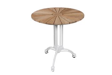 Cafebord Teak Hvid ø70cm 